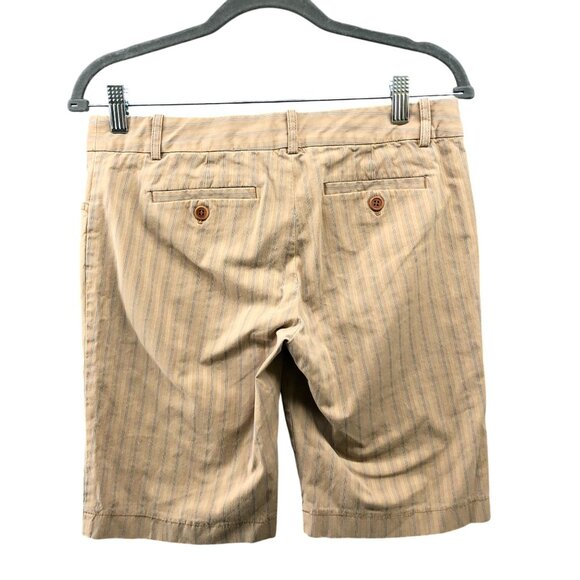 BCBG Maxazria Lightweight Bermuda Shorts Womens Sz 4 Trouser Chino Beige Striped - Picture 2 of 7